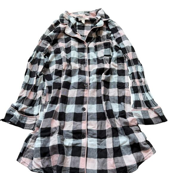 Mae Button Down PJ Dress Plaid - Picture 1 of 4